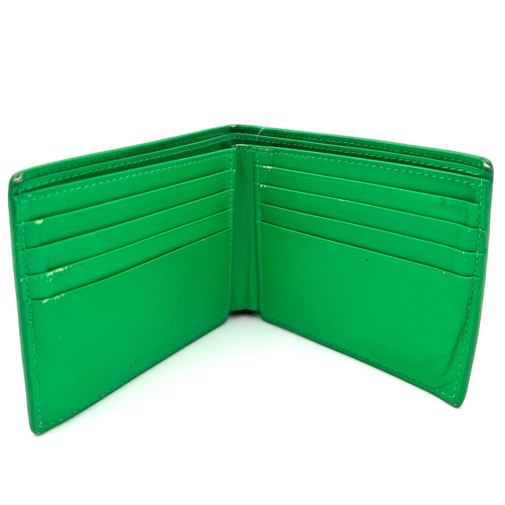 Balenciaga Logo Bifold Wallet 'Vivid Green/White' - Picture 3 of 4